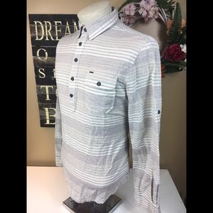 Buffalo David Bitton Half Button Up Roll Up MEDIUM